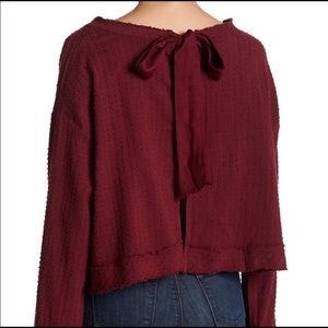 Free People bell sleeve walking in heuco sweater